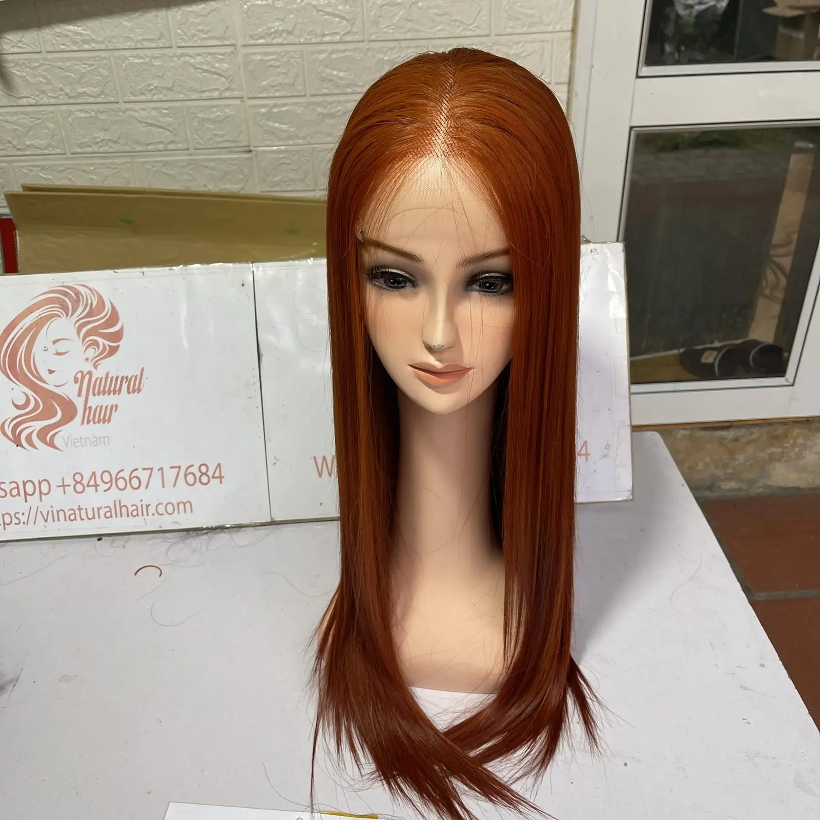 Vendor Wigs Burnt Oranges Color Full 180% HD Lace Closure Bone Straight From Virgin Vietnamese Human Hair Wigs For Black Women