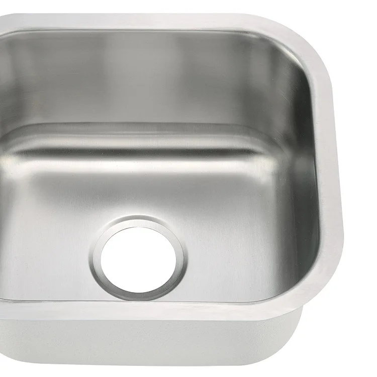 Undermount Installation Workstation Satin 16 x16 inch 304 Stainless Steel Gauge Square Single Bowl Kitchen Sink