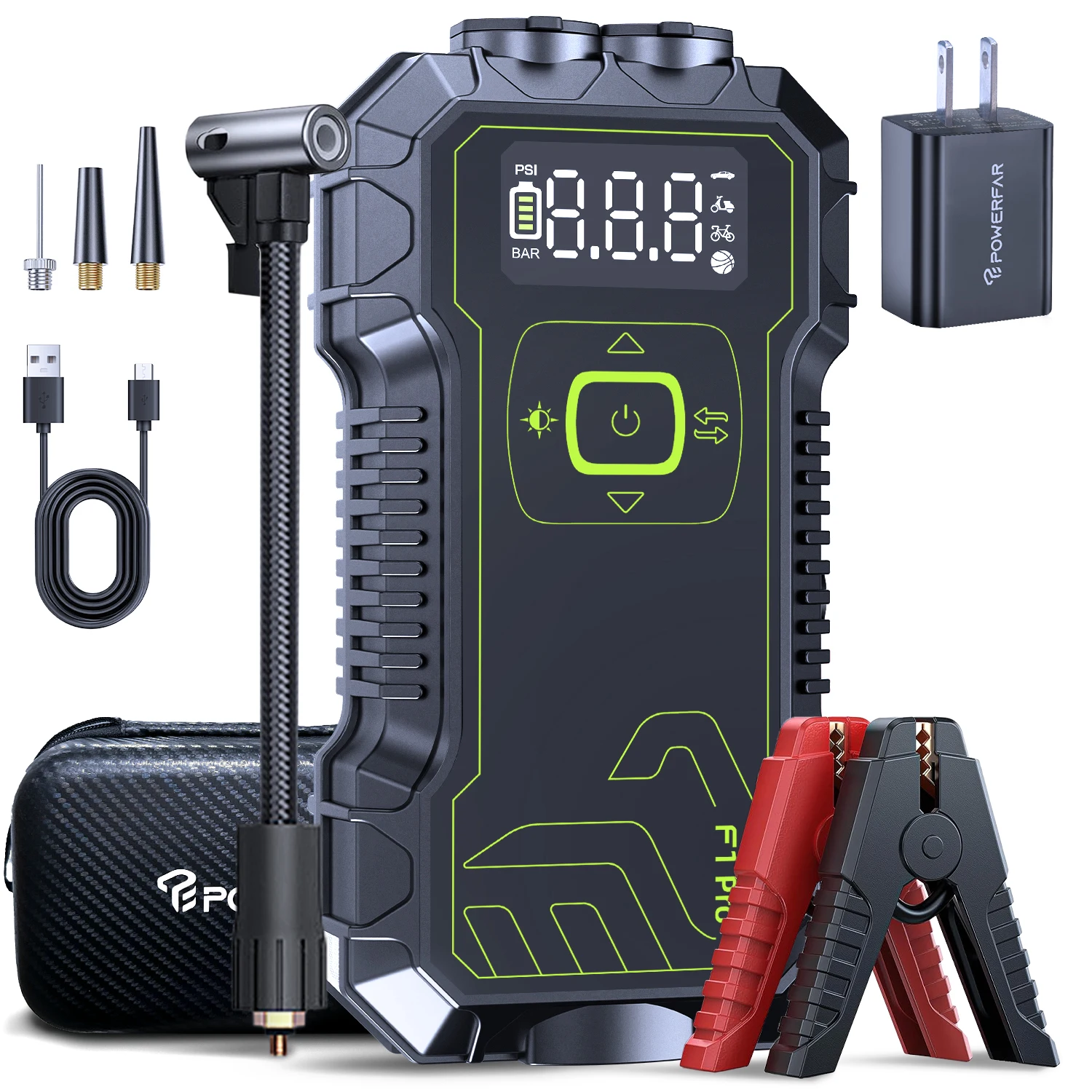 Аккумуляторная батарея Powerfar 2000A стартовый комплект зарядное устройство для автомобиля 20000 мАч