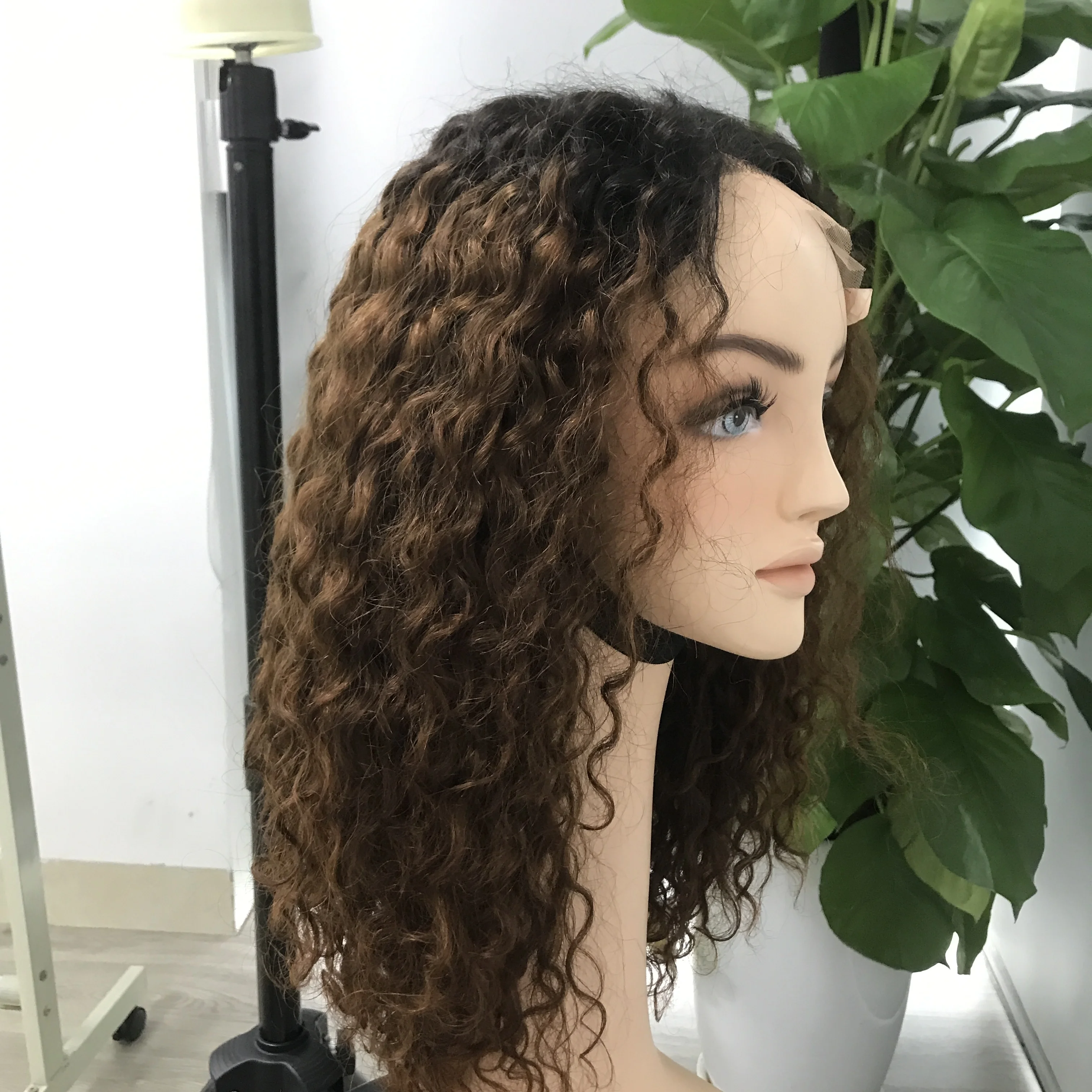 Cuticle Aligned Virgin Double Drawn Human Hair Burmese Curly Lace Front Wig Transparent Lace HD Lace Vietnamese Factory