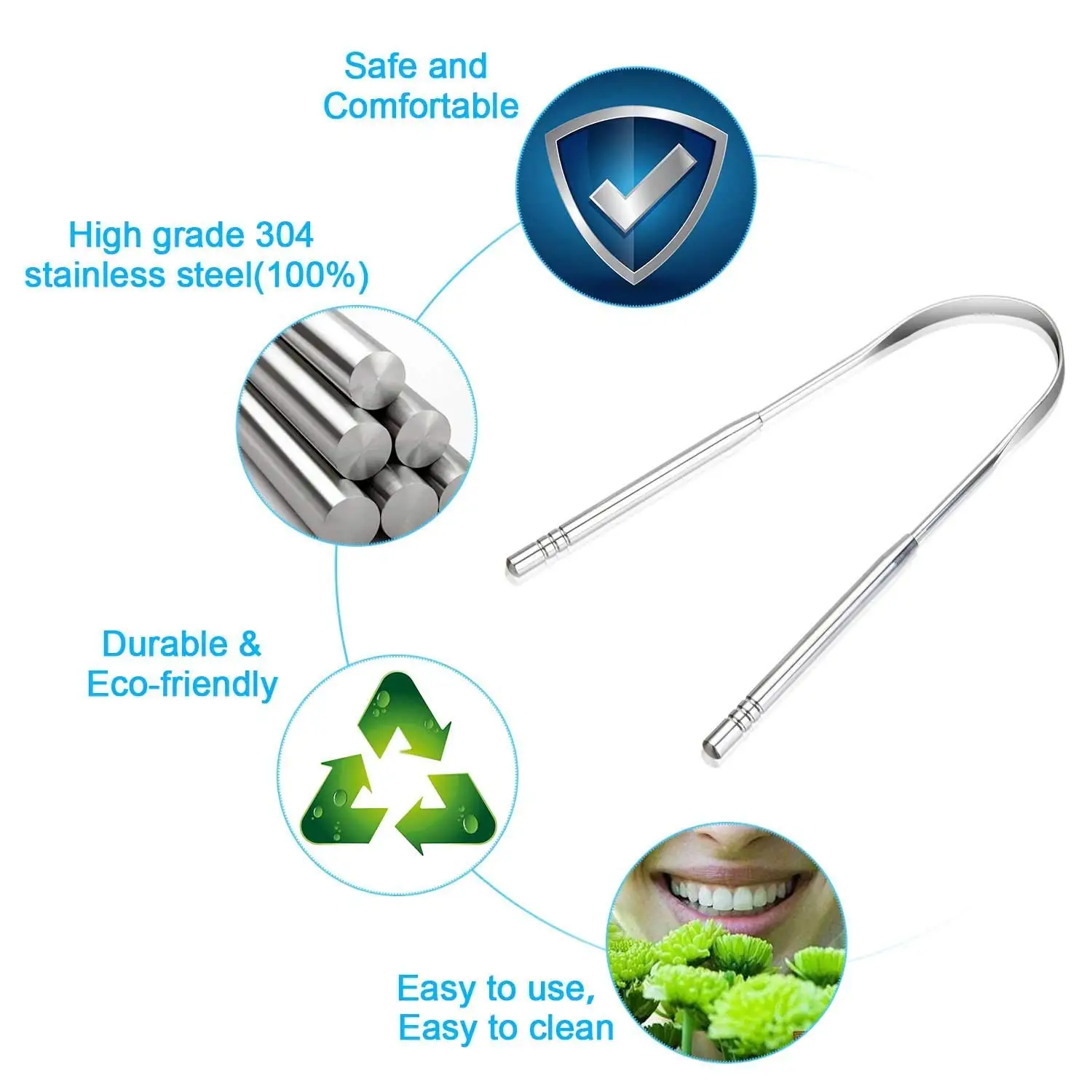 Best Selling Products Tongue Scraper - Stainless Steel Tongue Cleaner and Scraper Stainless Steel Tongue Cleaner