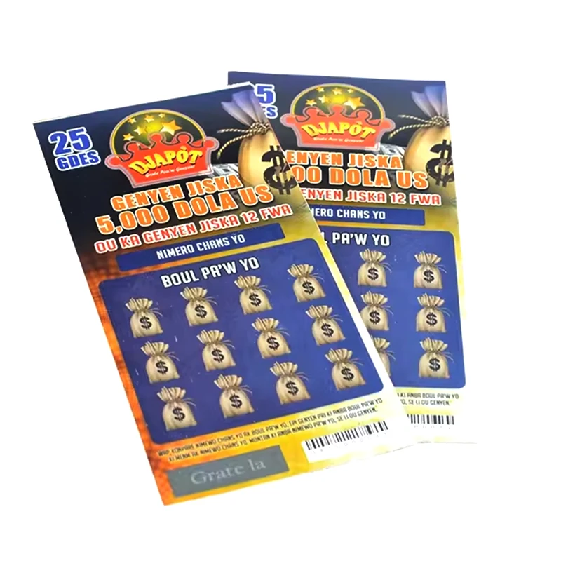 Big Win Lottery Scratch and Win Lucky Prize HD Matte Printing Services Laser lottery online custom scratch off lottery tickets