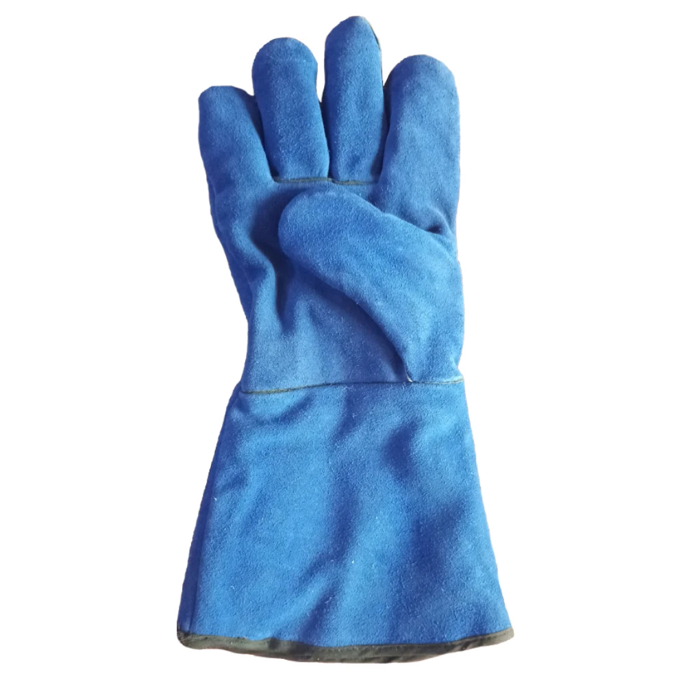 shuoya winter welding gloves cow leather soldering gloves 11 and 14 inch weldor TIG work gloves