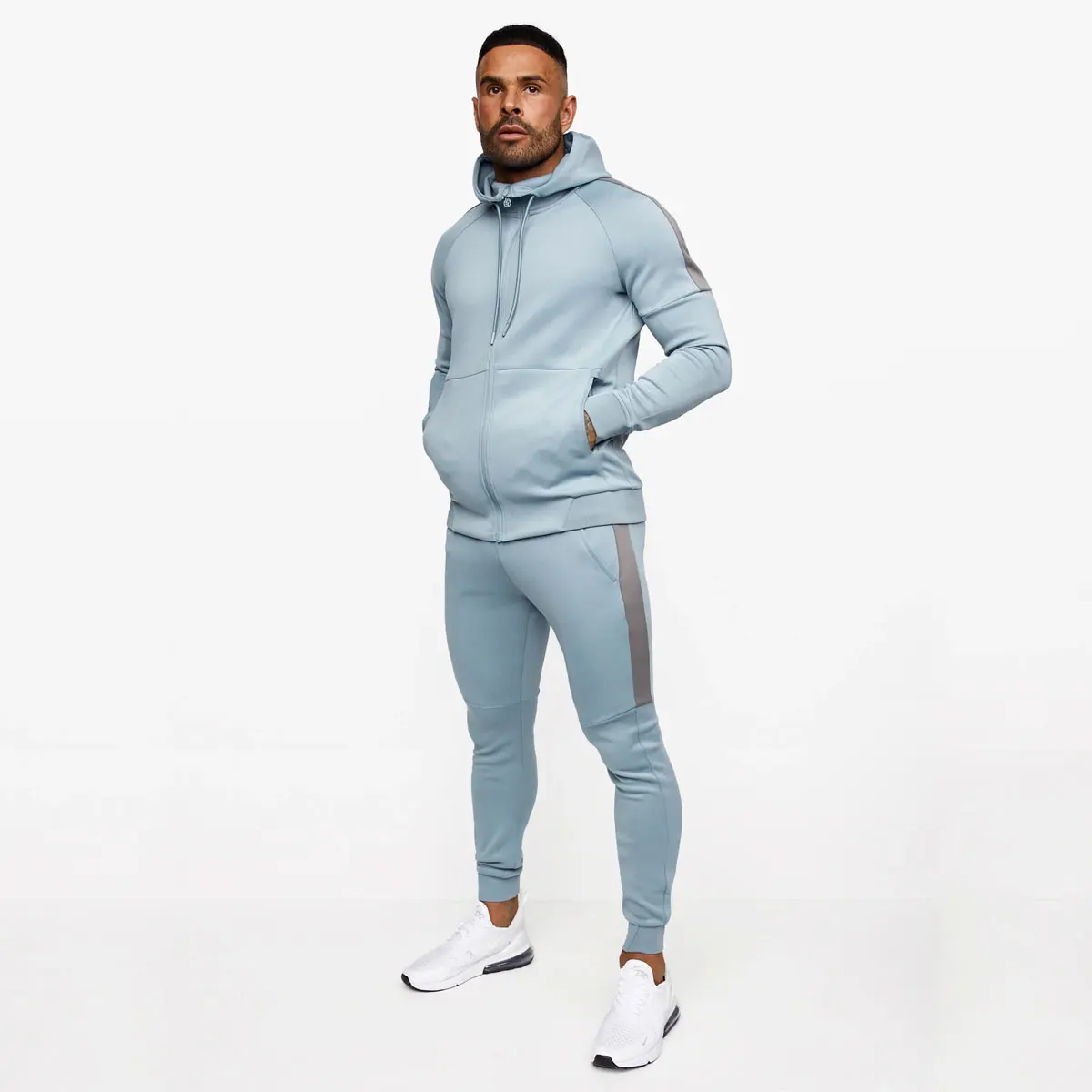 Wholesale Street Wear Fleece Man Track Suit Custom 2 Pieces