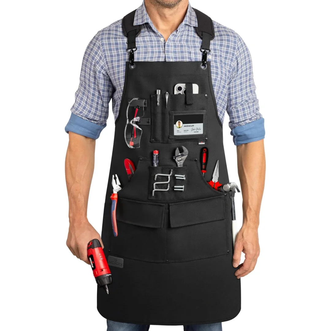 Work Aprons For Men With Reinforced Pockets, Magnet Holders & Durable Stitching Ideal Tool Apron Or Woodworking Apron for Men