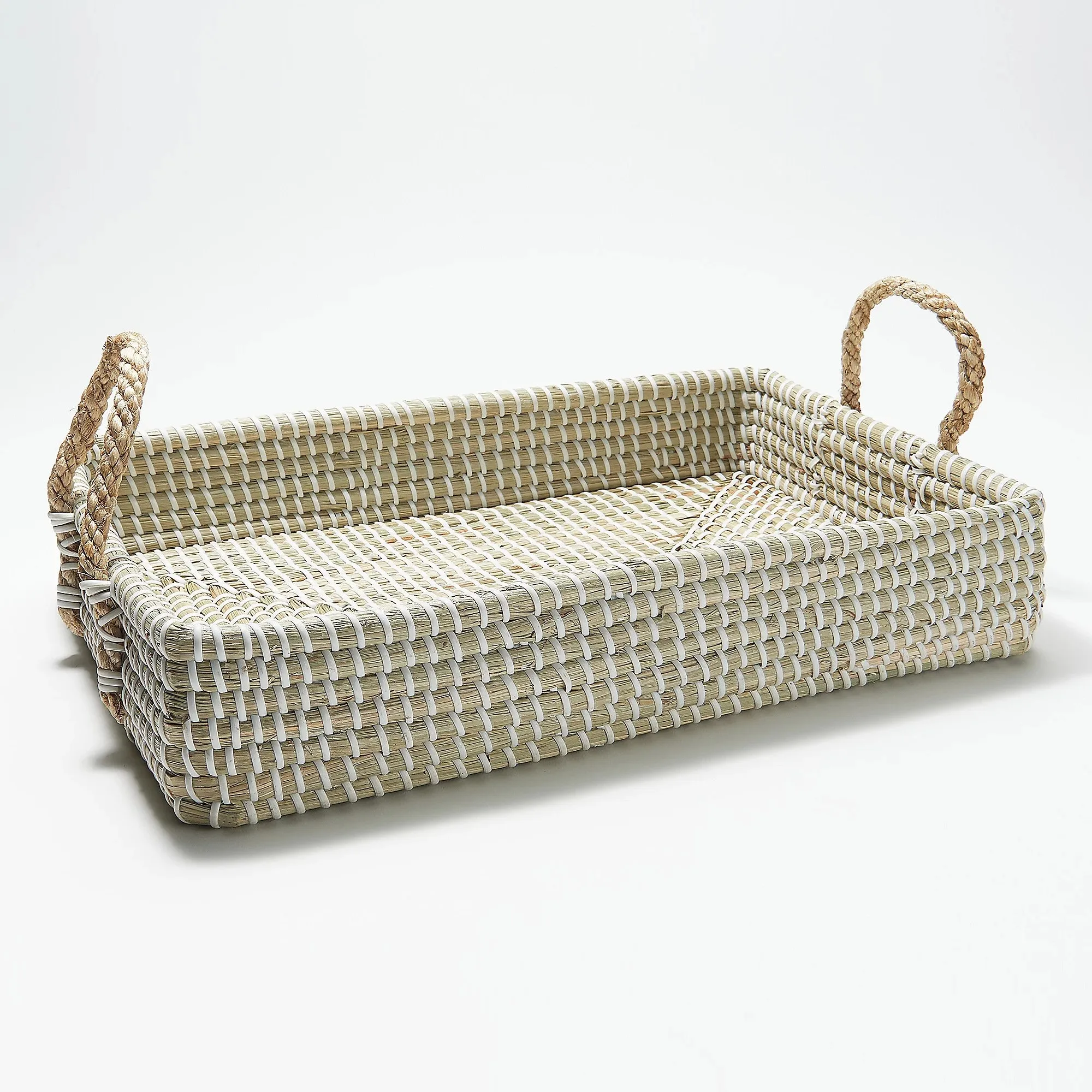 Excellent beautiful best price handwoven rectangular square seagrass serving tray from Vietnam