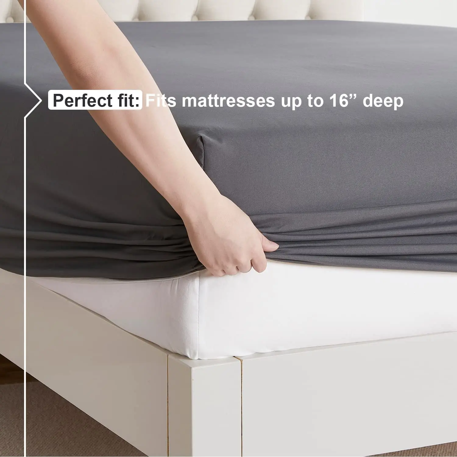 VITOTEX King Sheets- 4 PCS Set Deep Pocket King Size Sheets Superior Softness  Hotel Luxury Sheets Pillowcases Set