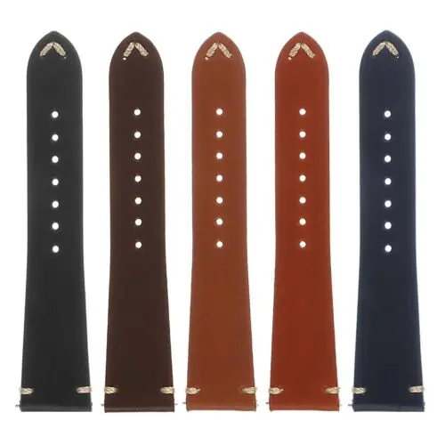 Eraysun Leather Watch Straps Genuine Crazy Horse Black Brown Leather Watch Band 18mm 20mm 22mm Vintage Leather Watch Strap