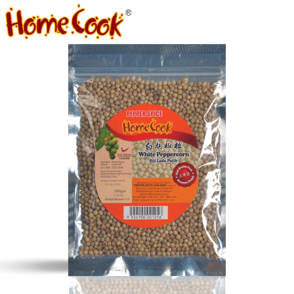 Cheap Price Fresh Selected White Pepper Seed Best Grade 100% Clean White Pepper Corn 100g Low MOQ For Hot Pot Soup Seasonings