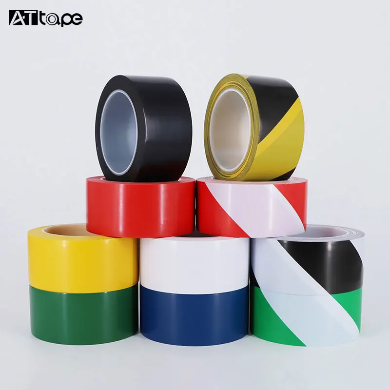 Black and Yellow High Viscosity PVC Film Base Material Floor Marking Warning Caution Self Adhesive Tape