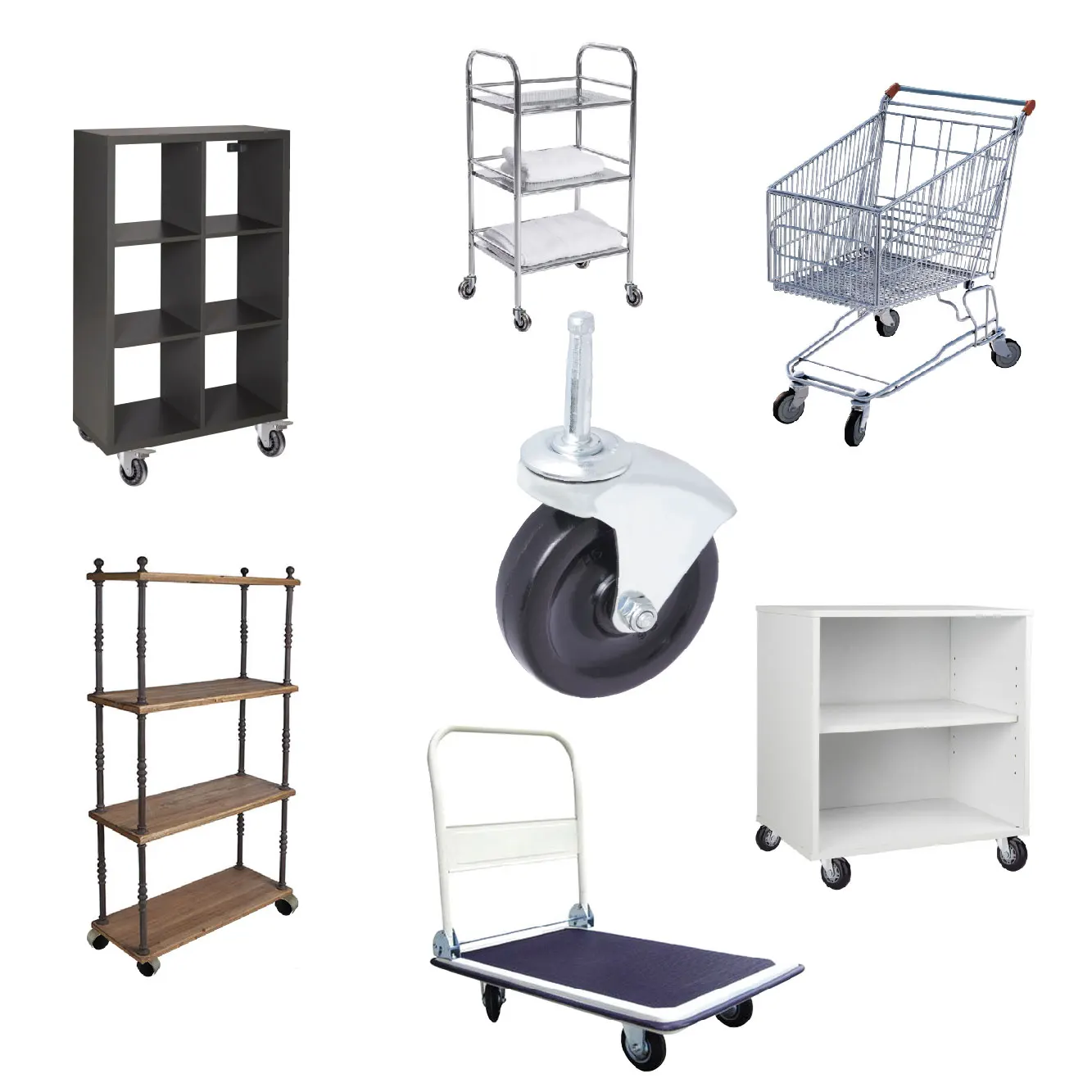 Caster Wheels 3 Inch Black Rubber Wheel For Furniture or Trolley