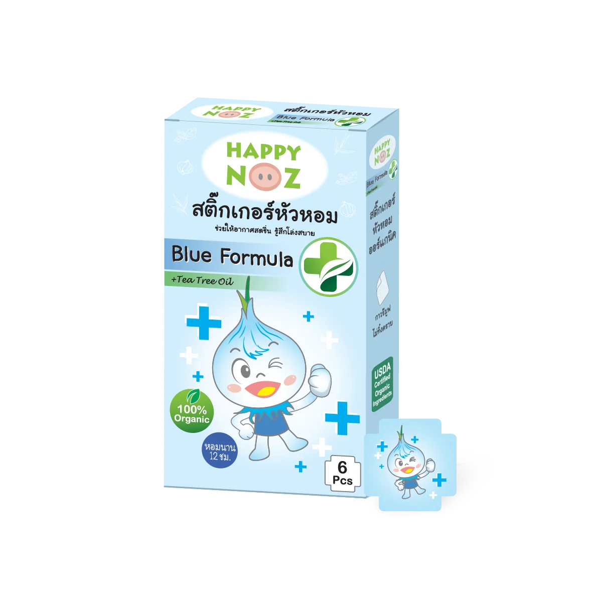 Наклейка с луком Happynoz с синей формулой, товары для здоровья, Таиландские товары с маслом чайного дерева для холодных 6 пластырей/коробка