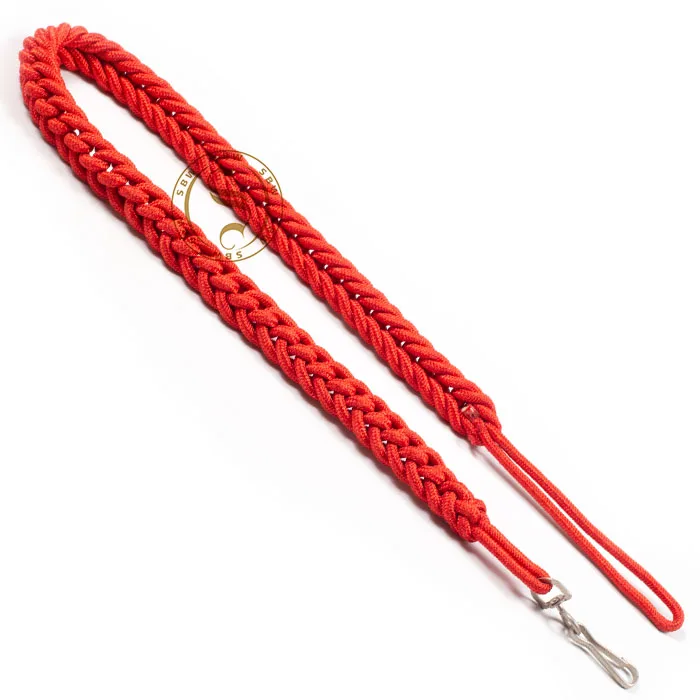 Customizable Braided Lanyard Shoulder Cord Lanyard Pleated Silk Red Ceremonial Whistle Cord Lanyard for Sale