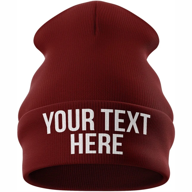 Purple Print House Personalised Beanie Hat - Custom Text Embroidered Beanie Winter Hat Personalised Gifts