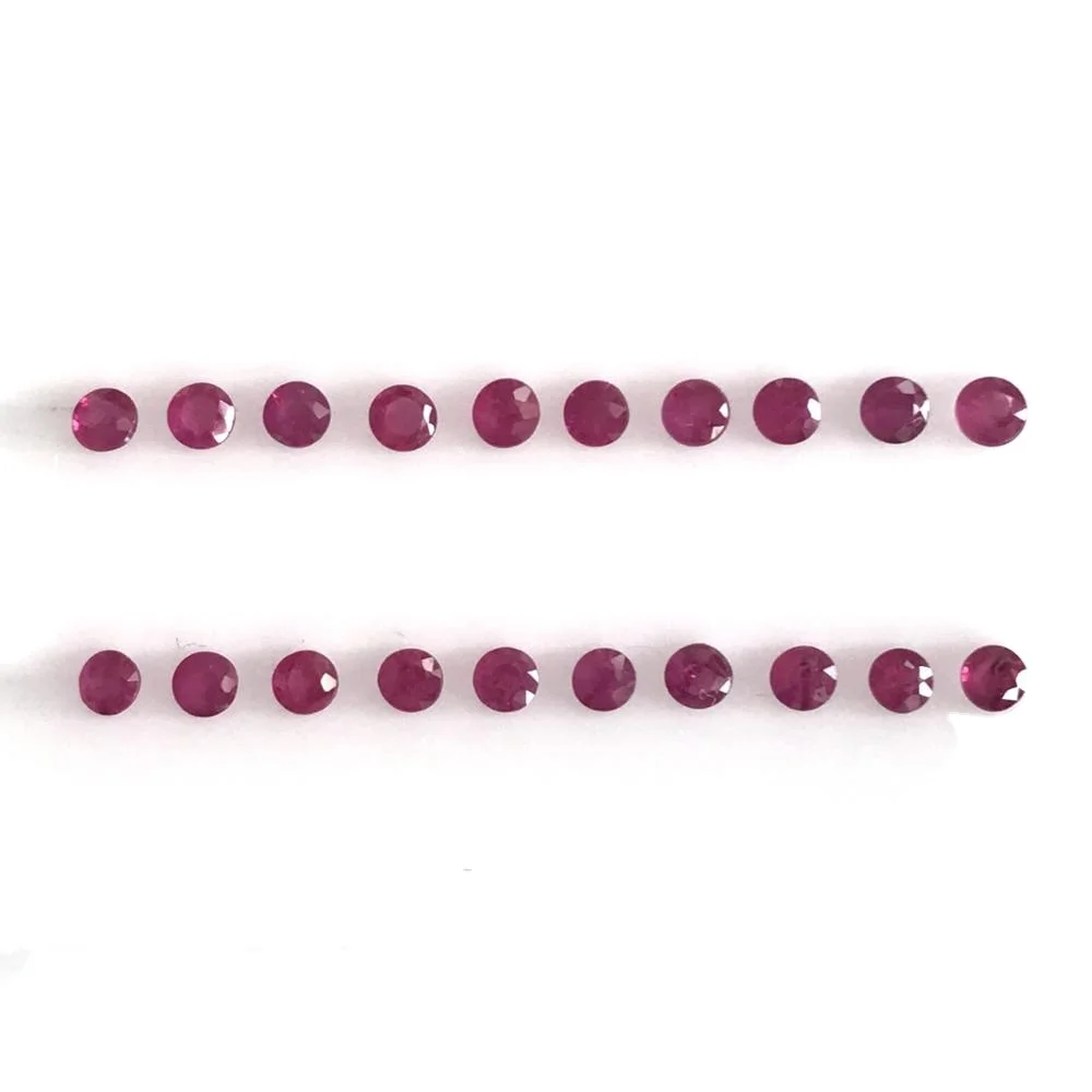 2.5mm Natural Ruby Gemstone Round Diamond Cut Loose Precious Gemstone Wholesale Price Natural AAA Top Quality Gemstone Low Price