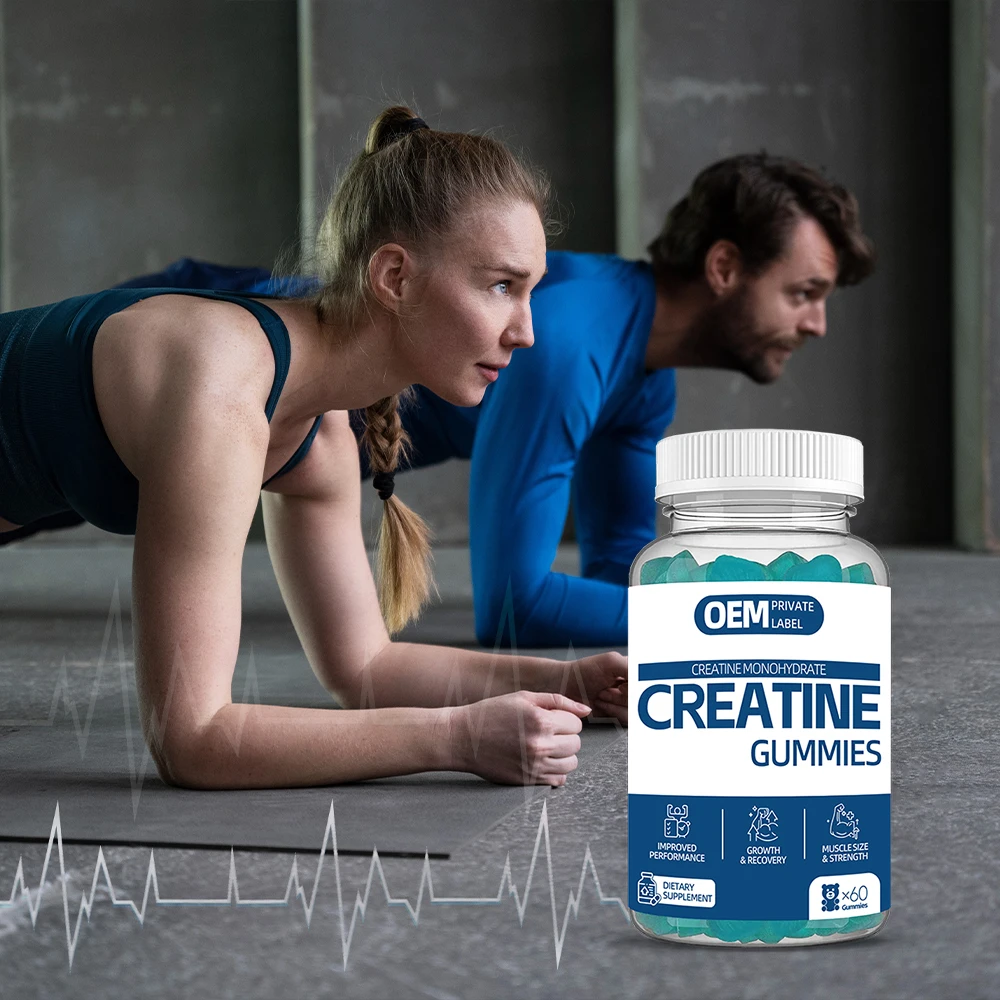 Factory Supply Creatine Monohydrate Powder Gummies Sports Nutrition Fast Muscle Building Fitness High Purity Creatine for Men