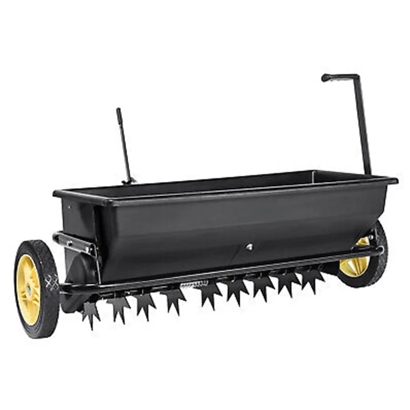Garden Broadcast Metal Folding Cart Lawn Fertilizer Drop Feed Spreader