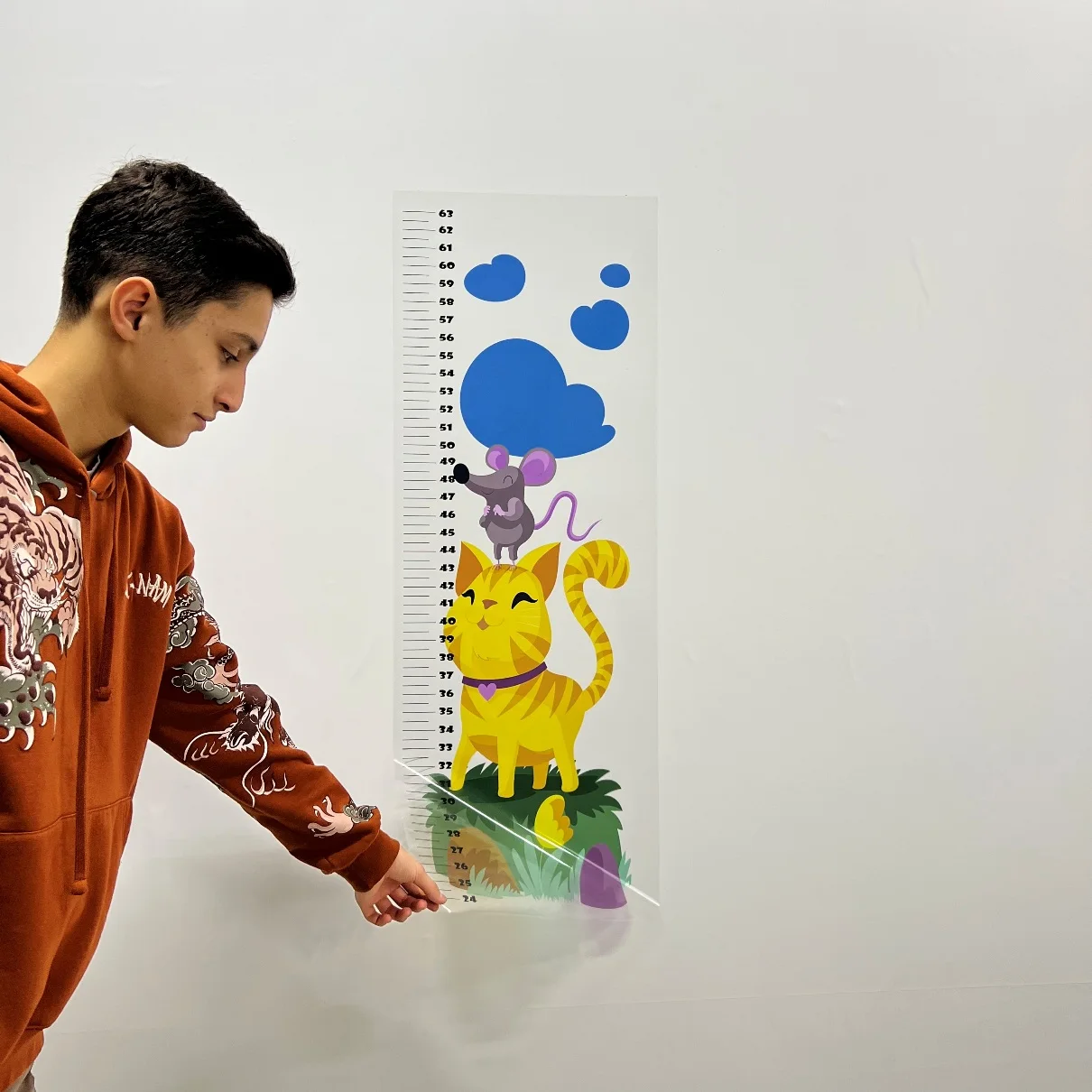 Dry Erase Growth Chart For Kids Model-2 Reusable Durable Polystyrene Material Holds The Surface With Static Electricity