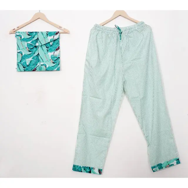 Новый дизайн Лидер продаж 2021 пижамы унисекс из ткани домашняя одежда с цветочным принтом 100% хлопок пижамный комплект ручным