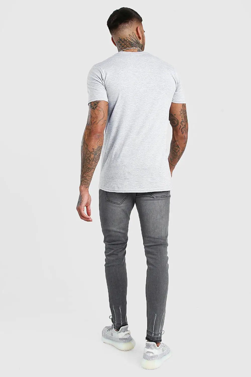 Latest Men White Oversized Basic Casual T Shirt With Short Sleeves 280 gsm cotton embroidery oversized tshirt