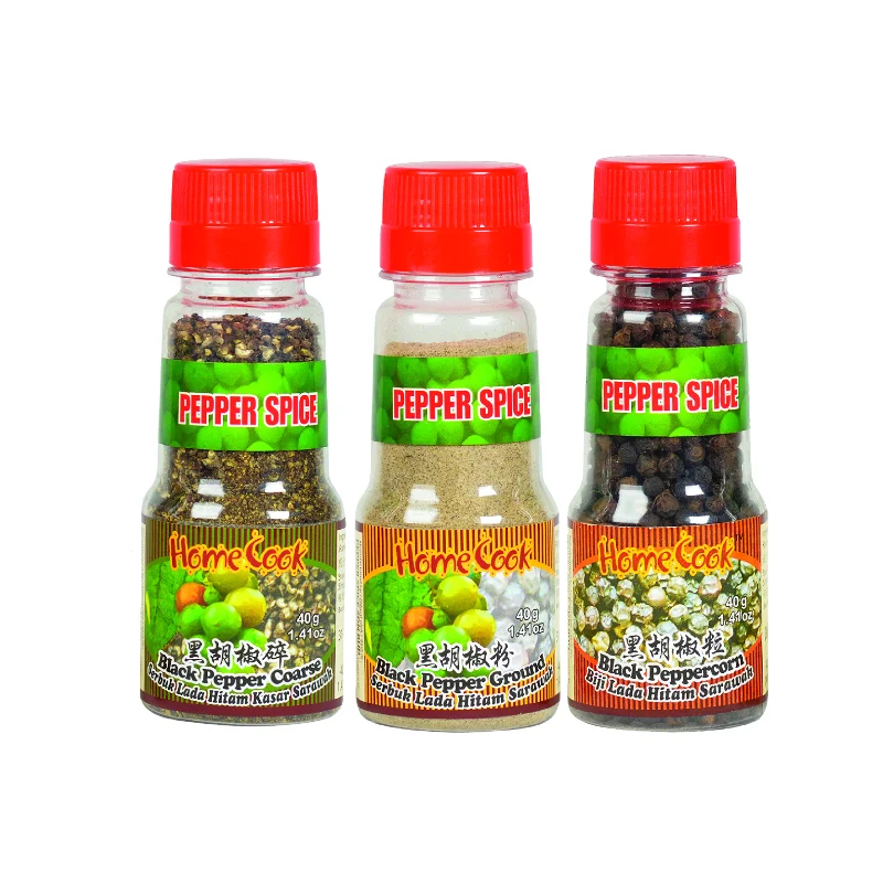 Malaysia Top Certified Exporters Low Price Fresh Sarawak Ground Black Pepper 40g Premium Pure Black Pepper Powder Mesh Ground