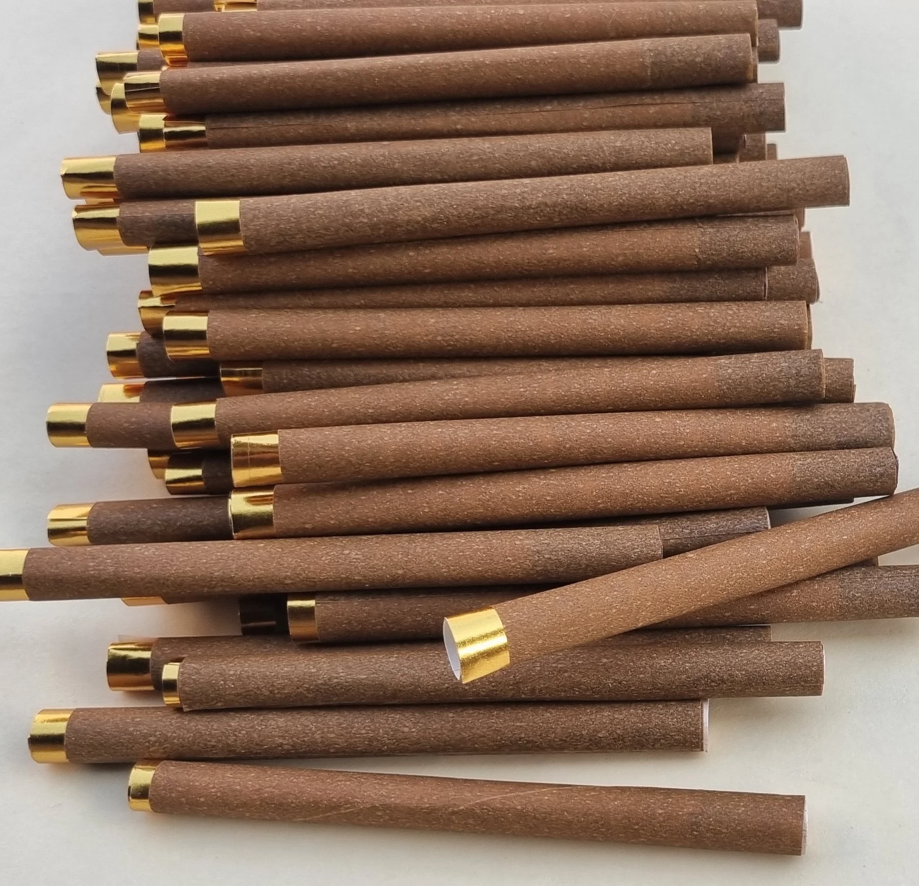 Round Glass & wood tips Brown Green Natural loose leaf cut size wraps NON GMO American Green & Brown paper rolled cones tubes
