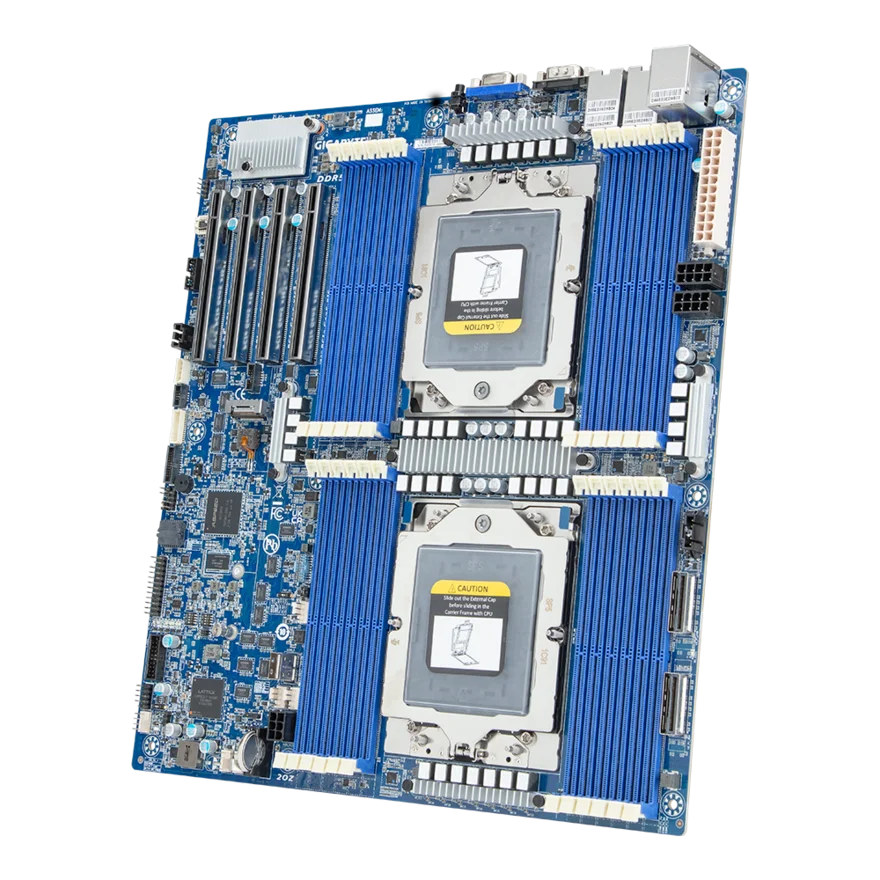 Original Gigabyte Motherboard MZ73-LM1 AMD EPYC 9004 DP Server Board Gen4 Dual CPU DDR5 Memory E-ATX Form Aspeed AST2600 Graphic