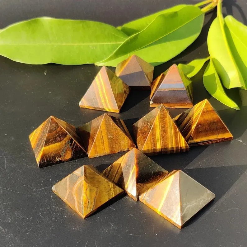 High Quality Small Tigers Eye Crystal Pyramid Natural Gemstone Tiger Eye Power Point Mini Pyramid Buy From FAVORITE AGATE EXPORT