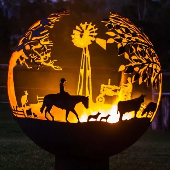 custom corten steel fire ball garden fire ball & fire pit outdoor