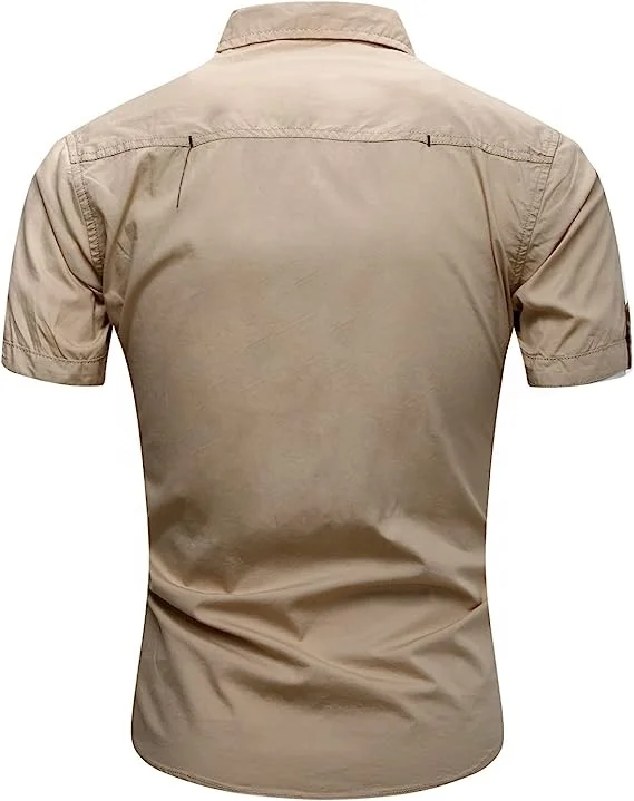 Mens Wear Casual Shirt 100% Cotton Long Sleeve Plus Size Military Style Cargo Shirts Man Fall Clothing