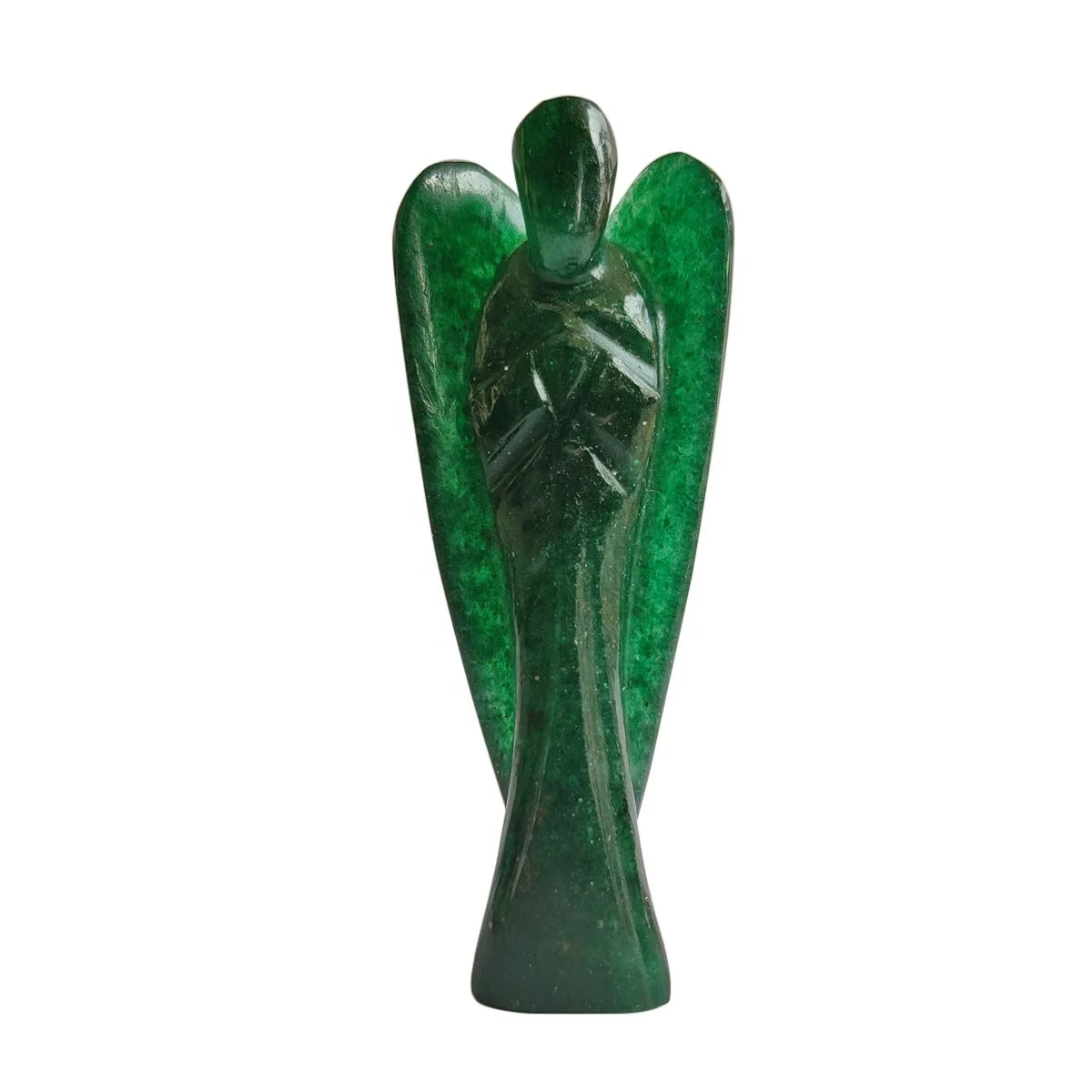 Green Jade Stone Angel Pocket Figurines | Size 2 inch Natural Healing Crystal Reiki Chakra Stone
