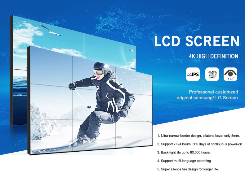 Wholesale 3.5mm Advertising LCD Splicing Video Wall Screen Display Mount Panel LCD Display