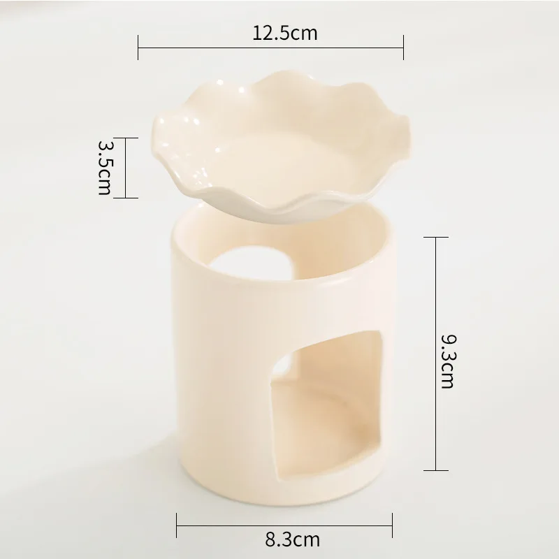 Sunflower Ceramic Dish Wax Melt Burners Essential Oil Burner Set of 2, Aromatherapy Aroma Burner Ceramic Oil Diffuser