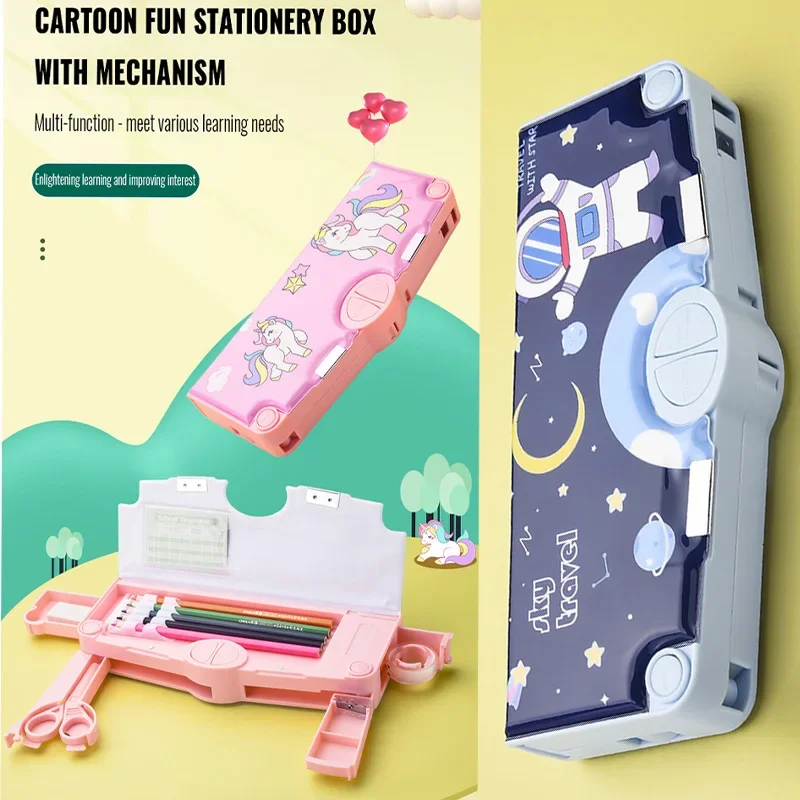 Kawaii Pencil Cases Multifunction Cute Pen Box Back to School Office Supplies for Girl Japanese Korean Storage Bag Stationery