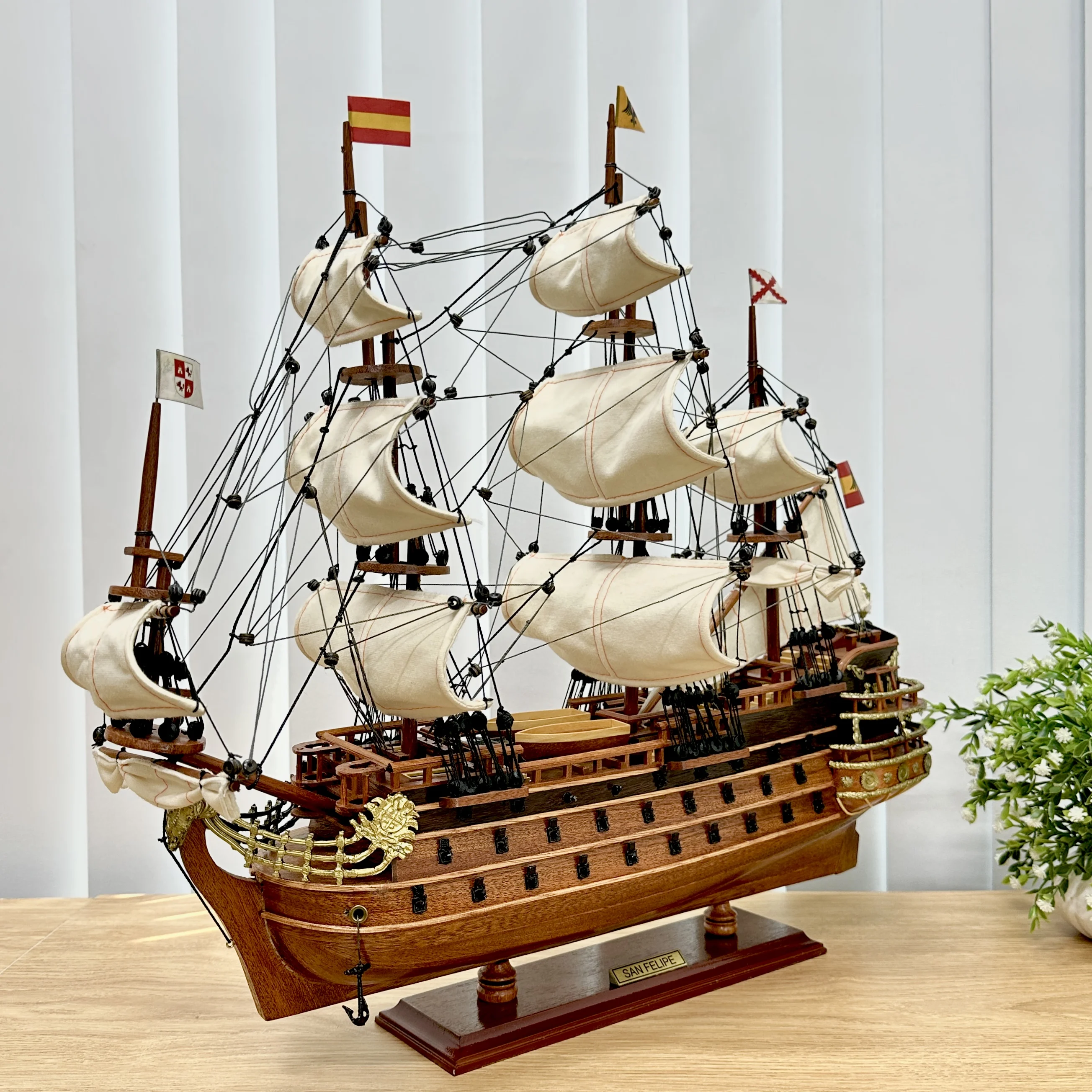GIA NHIEN MANUFACTURER APPROVE CUSTOM DESIGN LOW MOQ  SAN FELIPE MODEL TALL SHIP WITH HIGH QUALITY