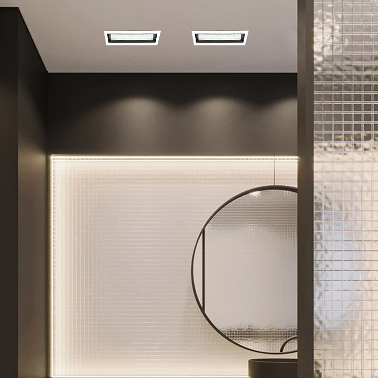 Commercial Store Hotel recessed rectangle downlights Brand light source 220 V trimless recessed grill spot light led spotlight