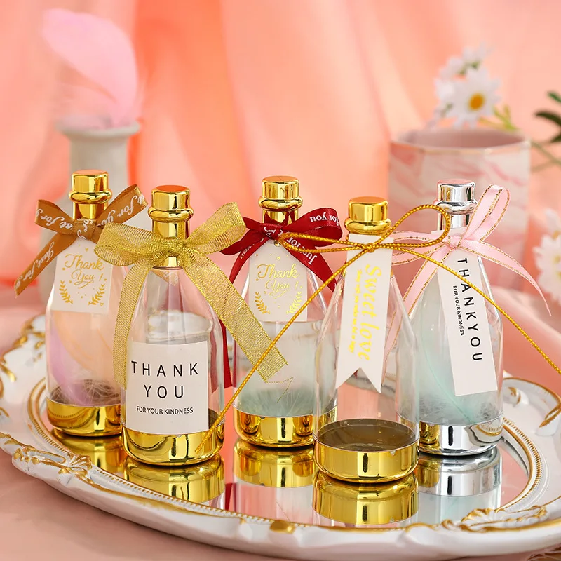 Champagne bottle Christmas candy box Transparent small wine bottle Halloween candy box Souvenir