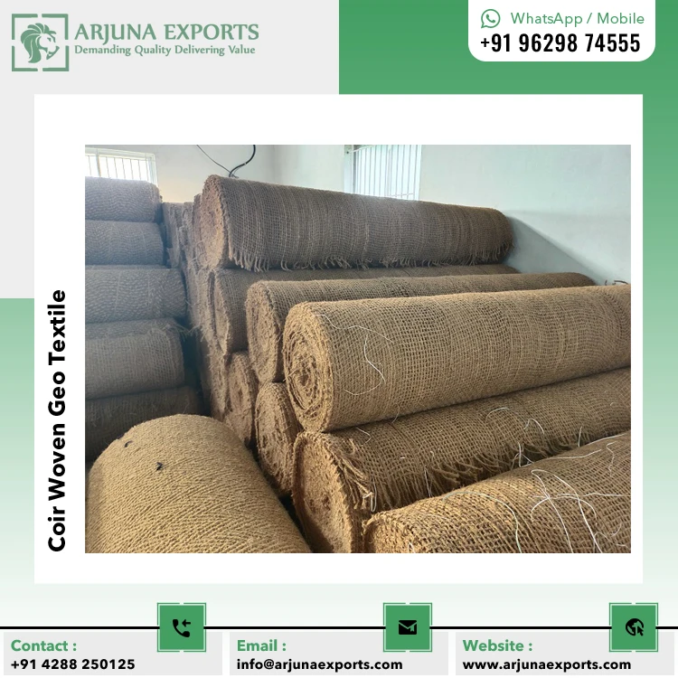 Best Quality Coir Woven Geo Textiles Fabric Rolls for Soil Stabilization and Water bank Protection at Competitive Market Price