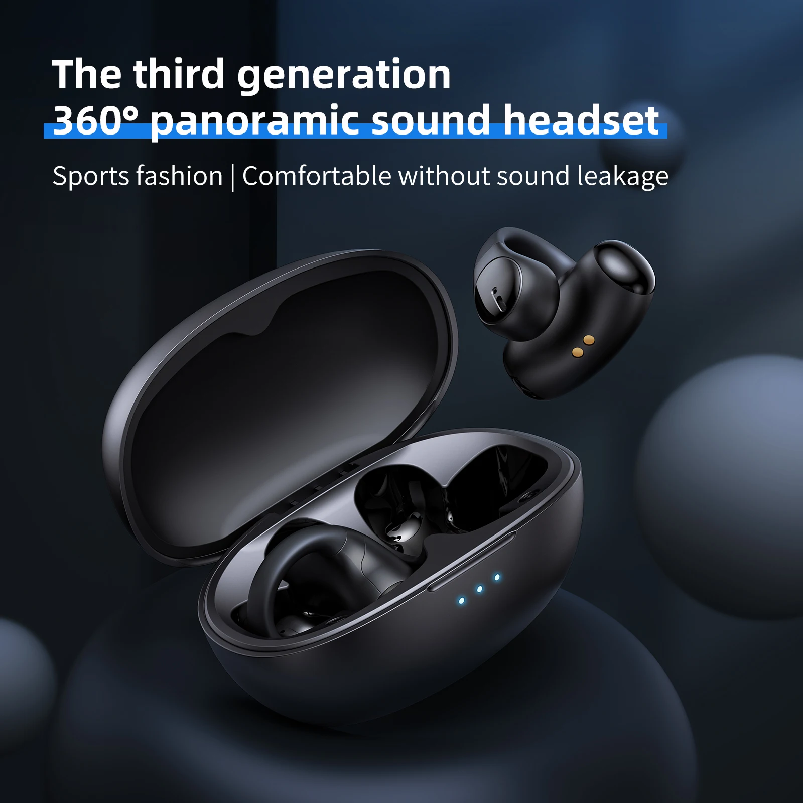 ONIKUMA T306 Hot Wireless Ear Clip Bone Earbuds Conduction Headphone BT5.3 Touch Clip-on Wireless Earphone Headset