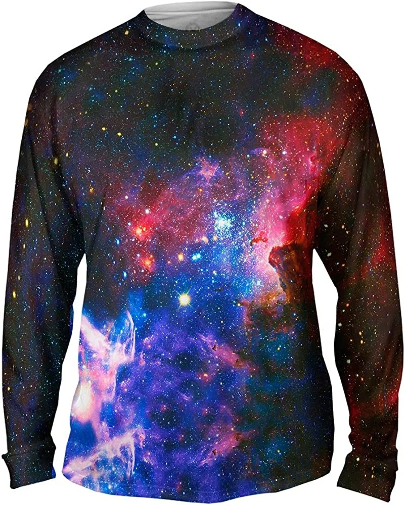 Digital sublimation full sleeve t-shirt galaxy 3D digital sublimation  printing