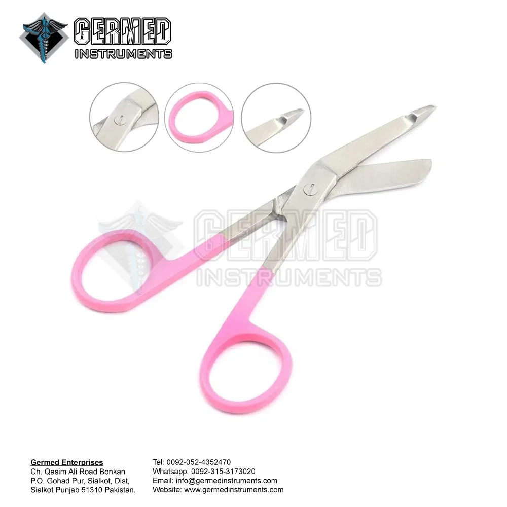 Made in Pakistan Manufacturer Supplier Medical Lister Bandage Nurse Scissors Pink Coated For Hospitals By GERMED ENTERPRISES