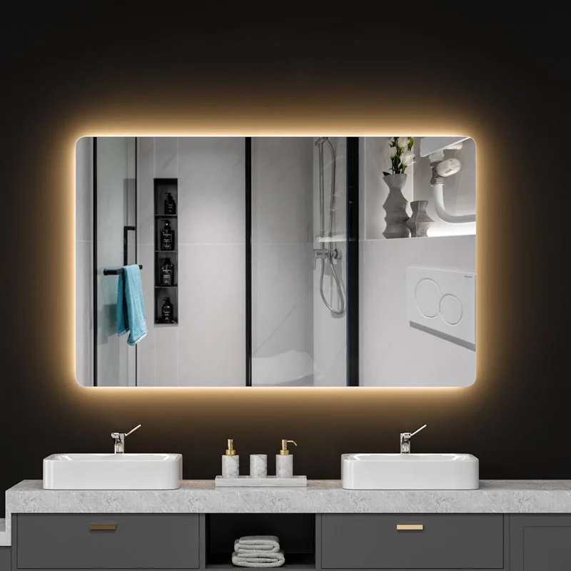 Smart square mirror lamp touch decorative makeup bathroom toilet stepless dimming modern led wall lamps smart home lights