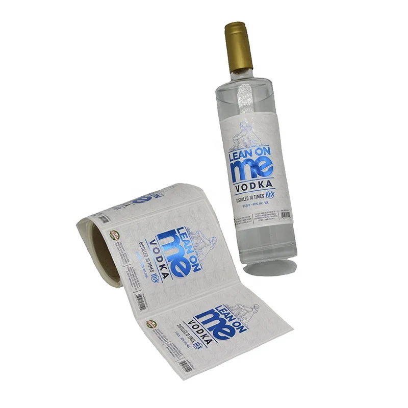 OEM Private Power Whisky Bottle White Label,blue Gold Foil Label Whisky