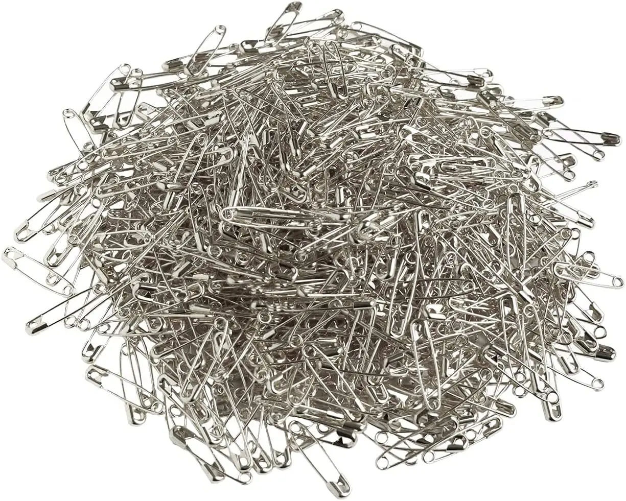 Wholesale Bulk Metal Silver Rust-Resistant Nickel Plated Steel 24 27 31 38 44mm For Clothing Accessories Snapin AC Safety Pins