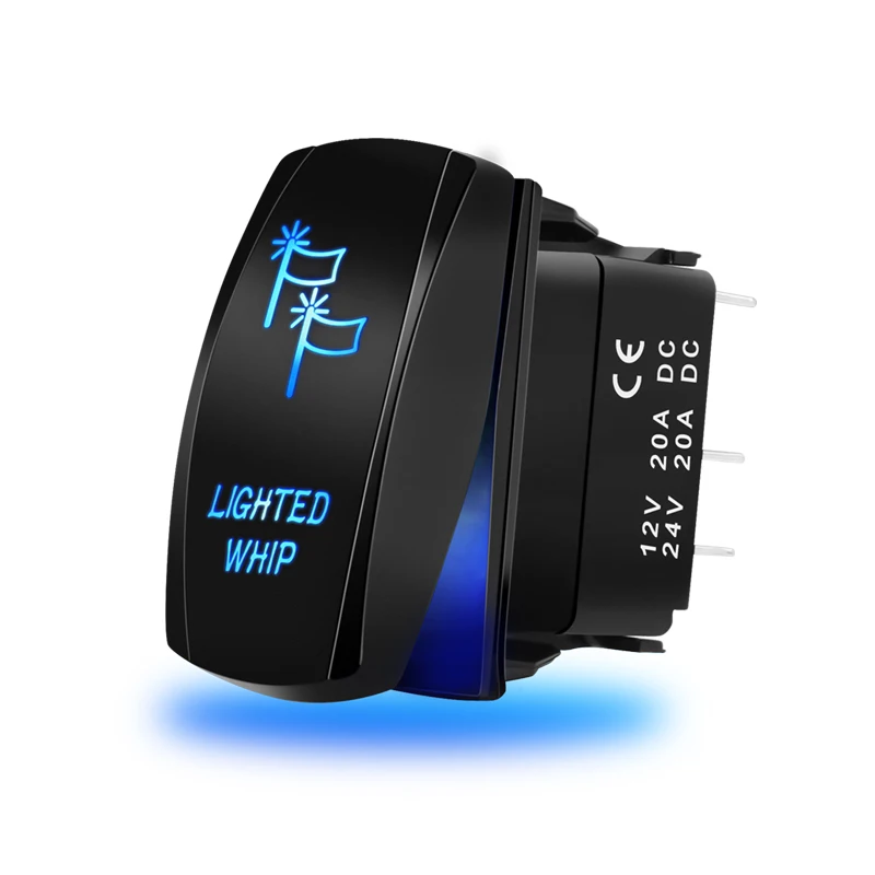 Power On And Off Electric Led Light Antenna Whip 12 Volt Rocker Switch