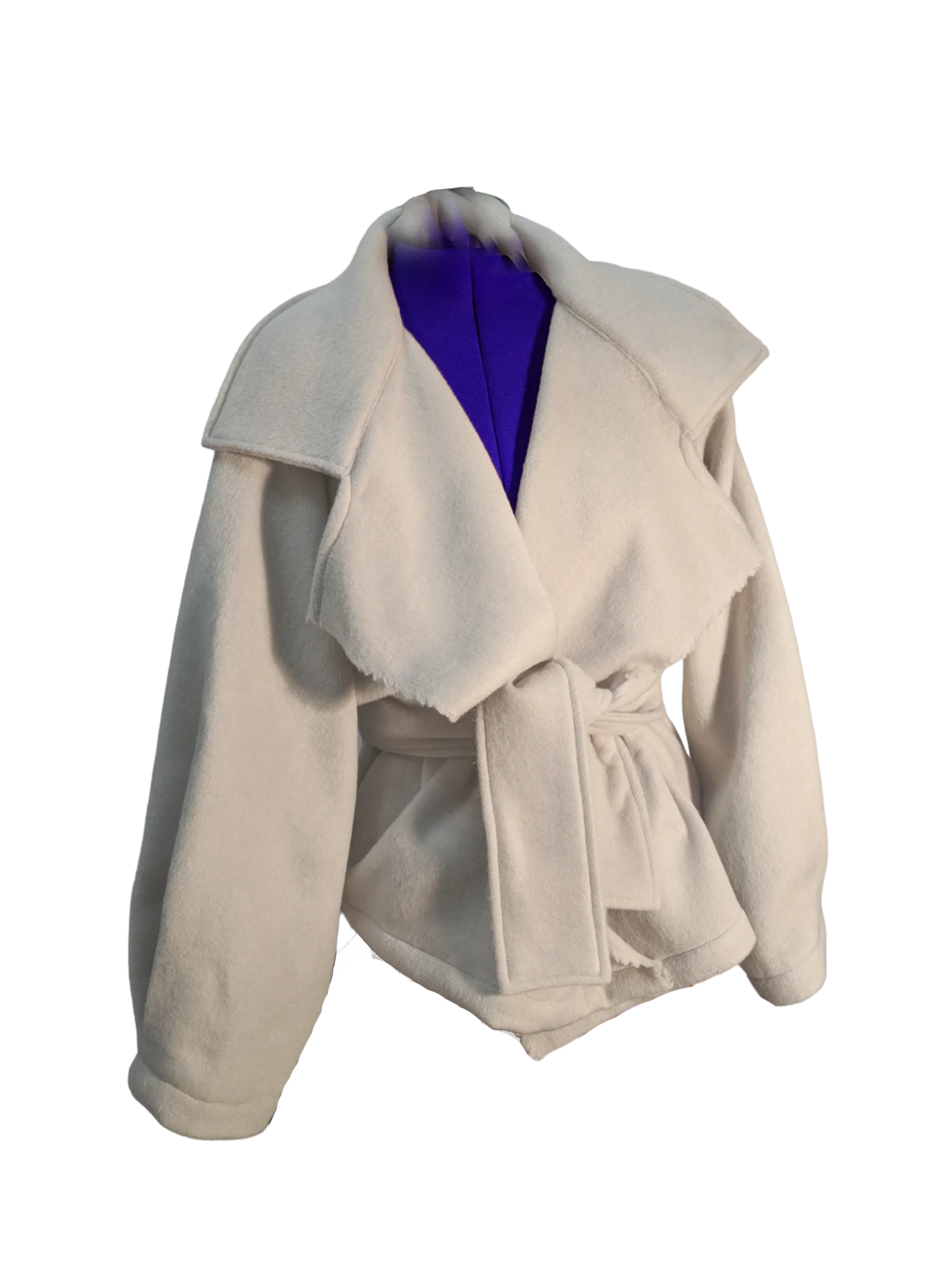 MADE IN ITALY Short white Recycled Wool Trench Coat WOMAN