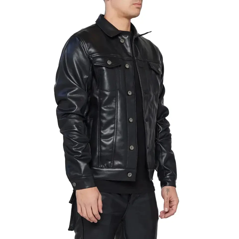 PU Leather Jacket Men New design Youth Motorcycle Jacket leather material For Men Stylish Leather Jacket wholesale customized