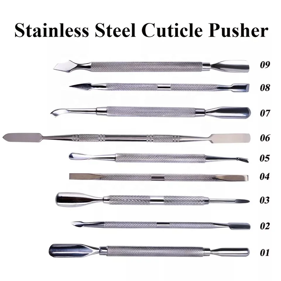 High Quality Double Sides Nail Cuticle Pusher Dead Skin Push Stainless Steel Remover
