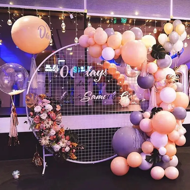 Modern design white steel balloon frame arch for wedding birthday party reception stage decoration baby shower garden arch 2023