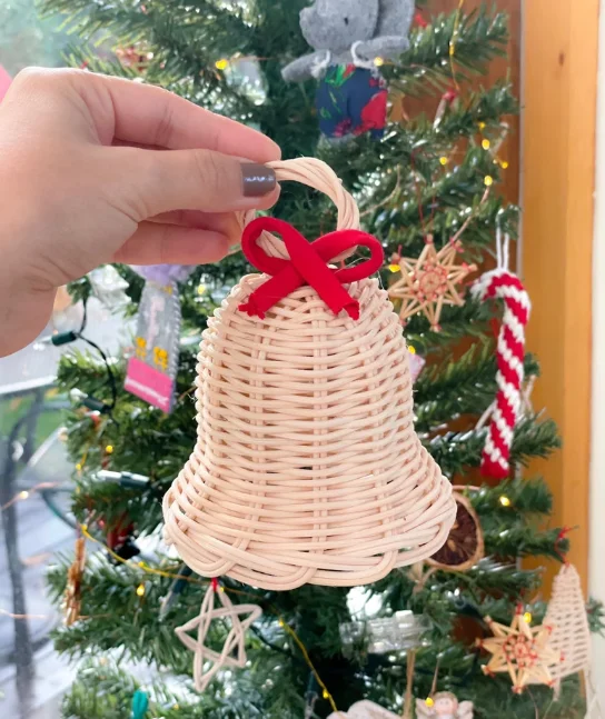 Best Seller Cheap Price Handmade Rattan Bell Christmas Bell For Home Decoration 2022
